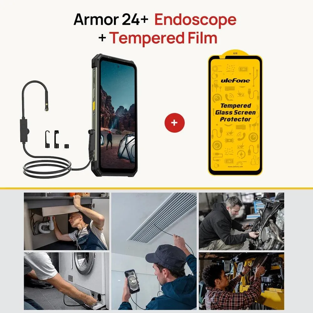 Ulefone Armor 24 Extreme Rugged Phone with 22000mAh Battery, 24GB RAM, 256GB Storage, 6.78" 120Hz Display, and Dual 64MP Night Vision Cameras