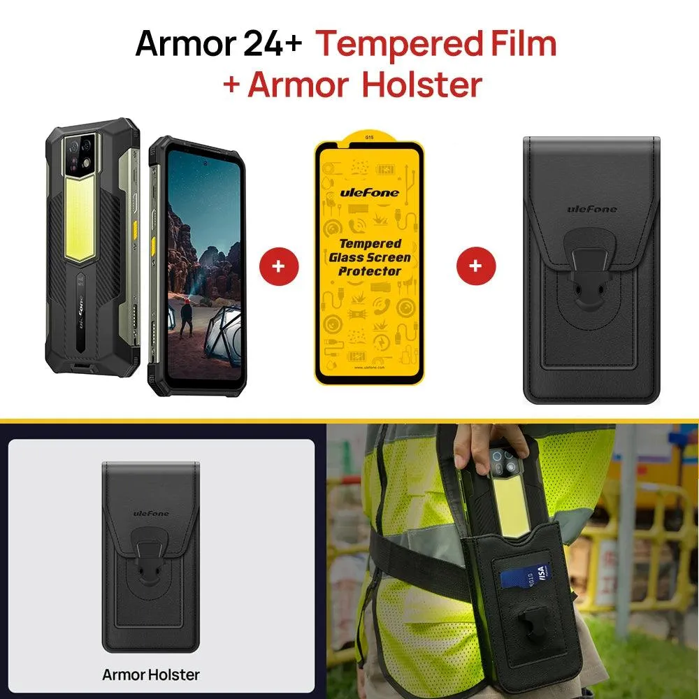 Ulefone Armor 24 Extreme Rugged Phone with 22000mAh Battery, 24GB RAM, 256GB Storage, 6.78" 120Hz Display, and Dual 64MP Night Vision Cameras