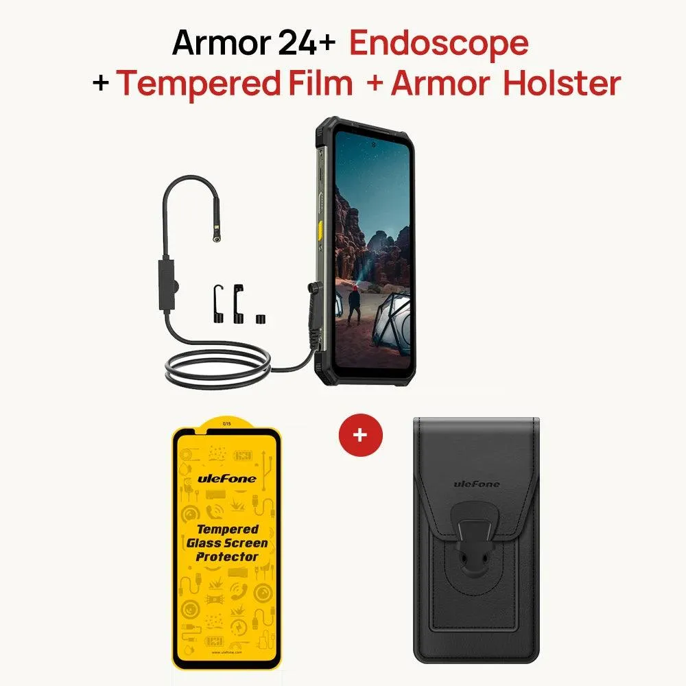 Ulefone Armor 24 Extreme Rugged Phone with 22000mAh Battery, 24GB RAM, 256GB Storage, 6.78" 120Hz Display, and Dual 64MP Night Vision Cameras