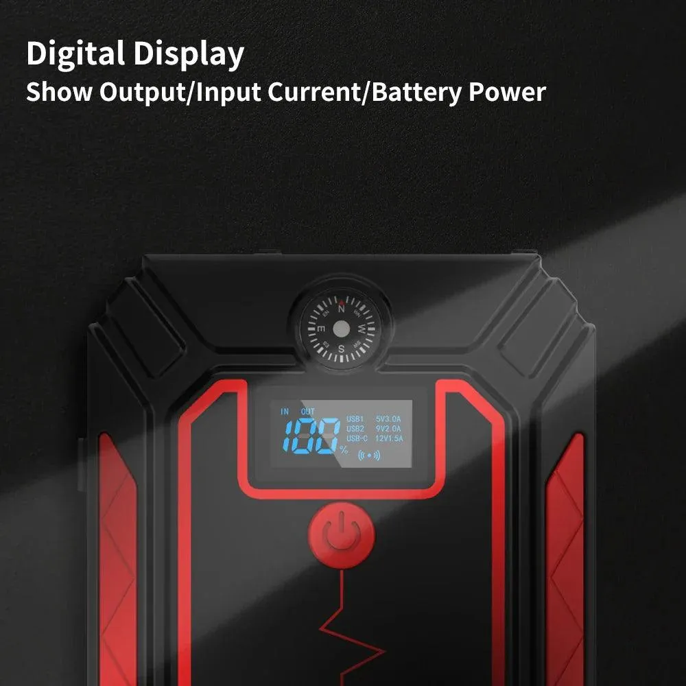 UTRAI 2500A Portable Jump Starter and Power Bank with Wireless Charging & LCD Display