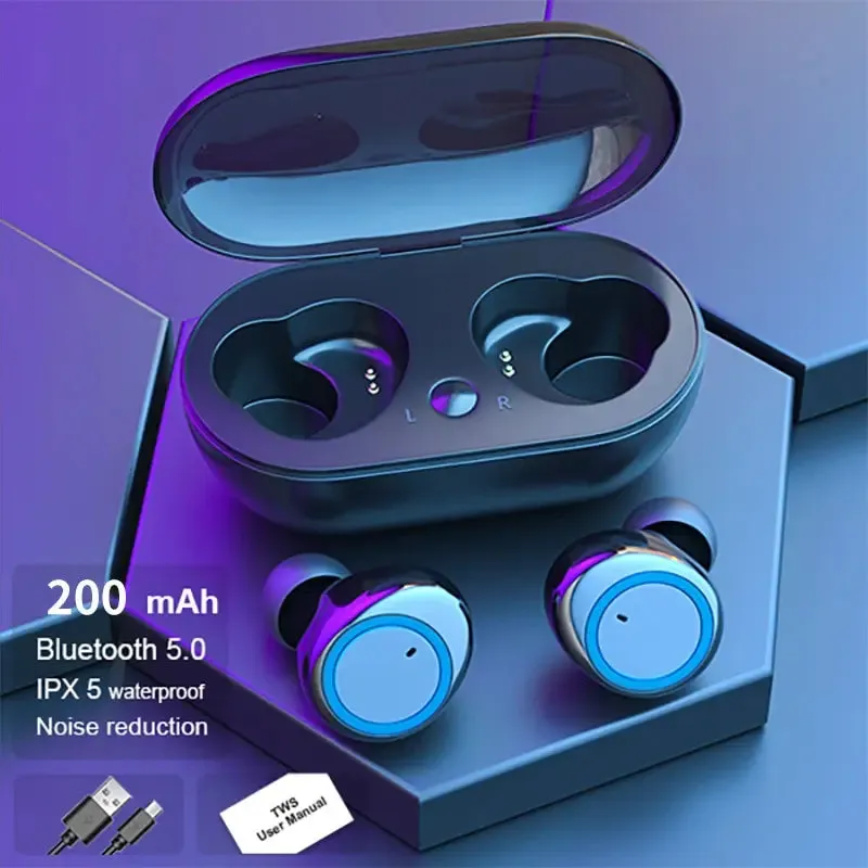 Y50 Bluetooth Earphones Tws In Ear Bluetooth 50 Running Sports Stereo Buttons With Microphone Wireless Headphones